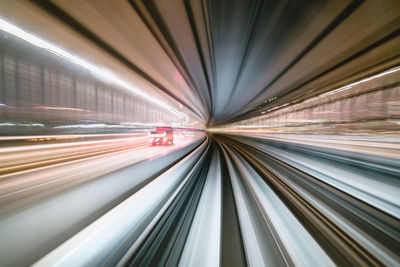 Blurred motion of light trails on city