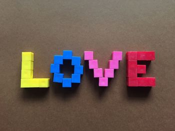 High angle view of multi colored pencils