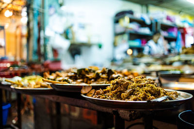 Close-up of food on table in restaurant
