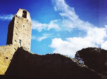 Low angle view of built structure against sky