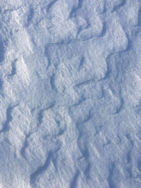 Close-up of footprints on snow