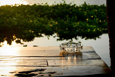 Close-up of wine glass on table