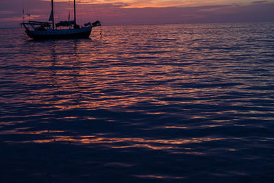 Scenic view of sea at sunset