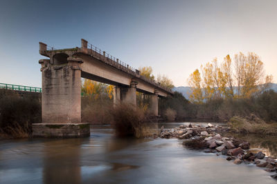 Bridge over river against sky