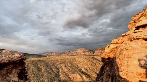 Panoramic view of rocky mountains against sky