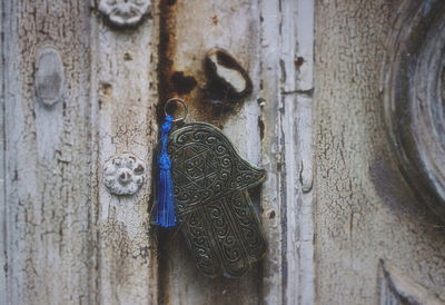 Close-up of old door knocker