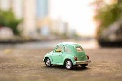 Close-up of toy car