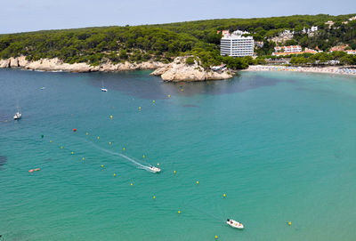 High angle view of sea