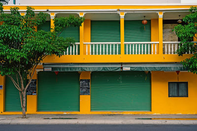 Exterior of yellow building