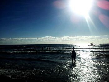 Scenic view of sea during sunset