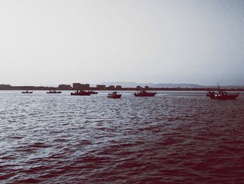 Boat sailing in sea