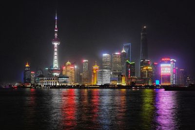 Pudong cityscape at night