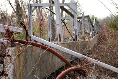 Close-up of bridge against sky