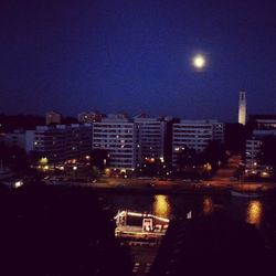 Illuminated city at night