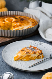 Close-up of food in plate on table
