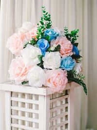 Close-up of rose bouquet at home