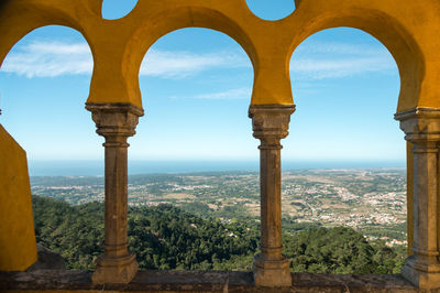 View of castle against cloudy sky