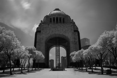 Infrared photo of a monument