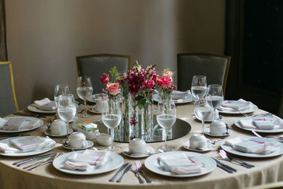 Place setting on table