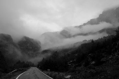 Scenic view of mountains against sky