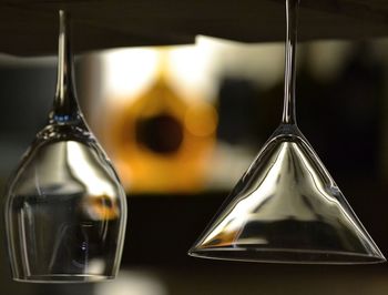 Close-up of wineglass on table