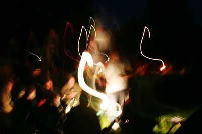 Close-up of illuminated fire at night