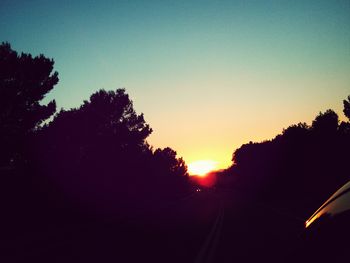 View of road at sunset