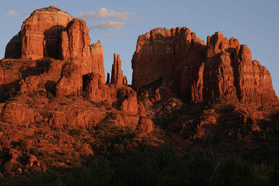 Panoramic view of red rocks of sedona at sunset