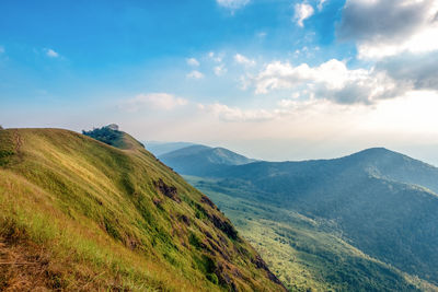 Scenic view of mountains against sky