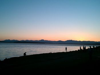 Scenic view of sea at sunset