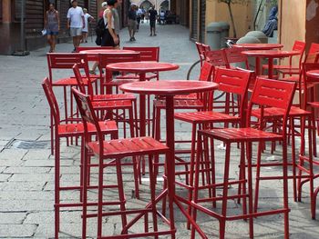 Empty chairs in restaurant