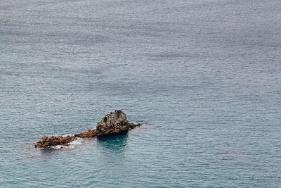 Rock formation in sea