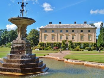 Fountain in front of historical building