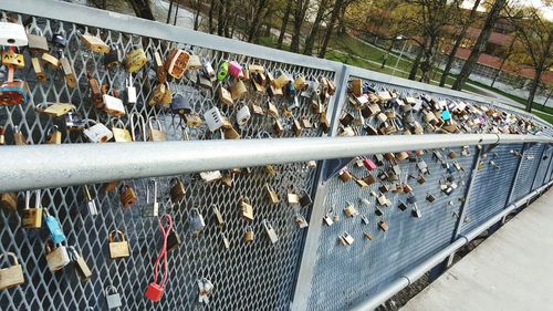 Close-up of padlocks