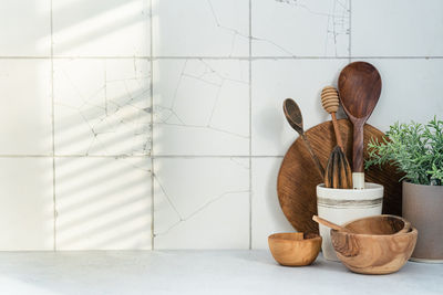 High angle view of food on table