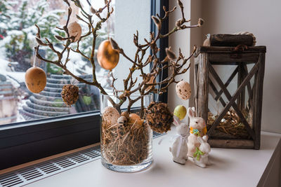 Christmas decorations on table