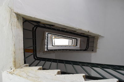 Low angle view of spiral stairs