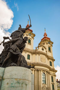 Low angle view of statue of a building