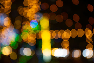 Defocused image of illuminated lights