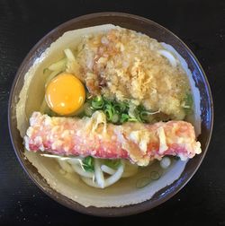 Close-up of breakfast served in plate