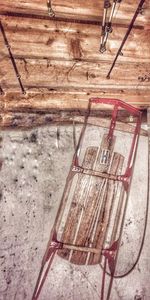 Empty wooden ladder
