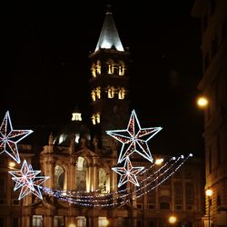 Low angle view of illuminated building