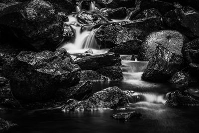 View of waterfall in sea