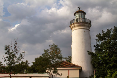 Low angle view of lighthouse against sky