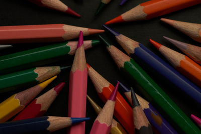 Full frame shot of multi colored pencils