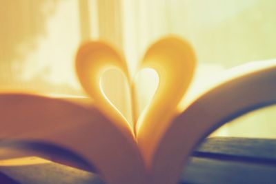 Close-up of heart shape on table