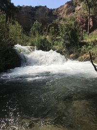 Scenic view of waterfall