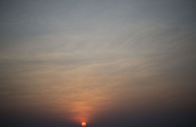 Low angle view of sky at sunset