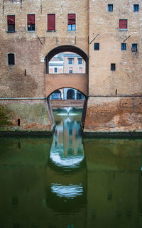 Reflection of buildings in water