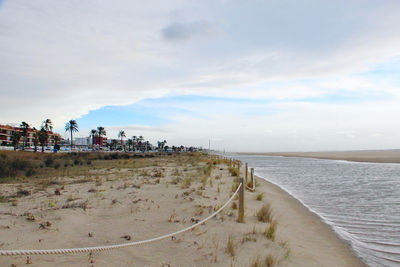 Scenic view of beach against sky